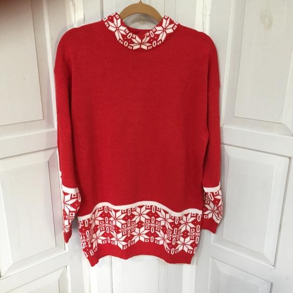 Potomac Sport Sweaters - Red Snowflake Women's Sweater
